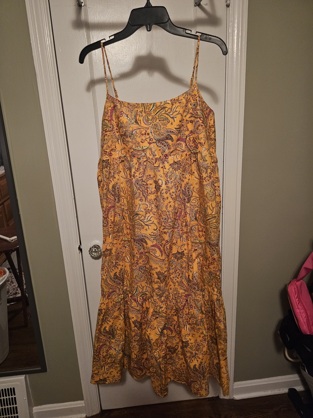 Goodthreads Yellow Paisley Spaghetti-Strap Maxi Dress